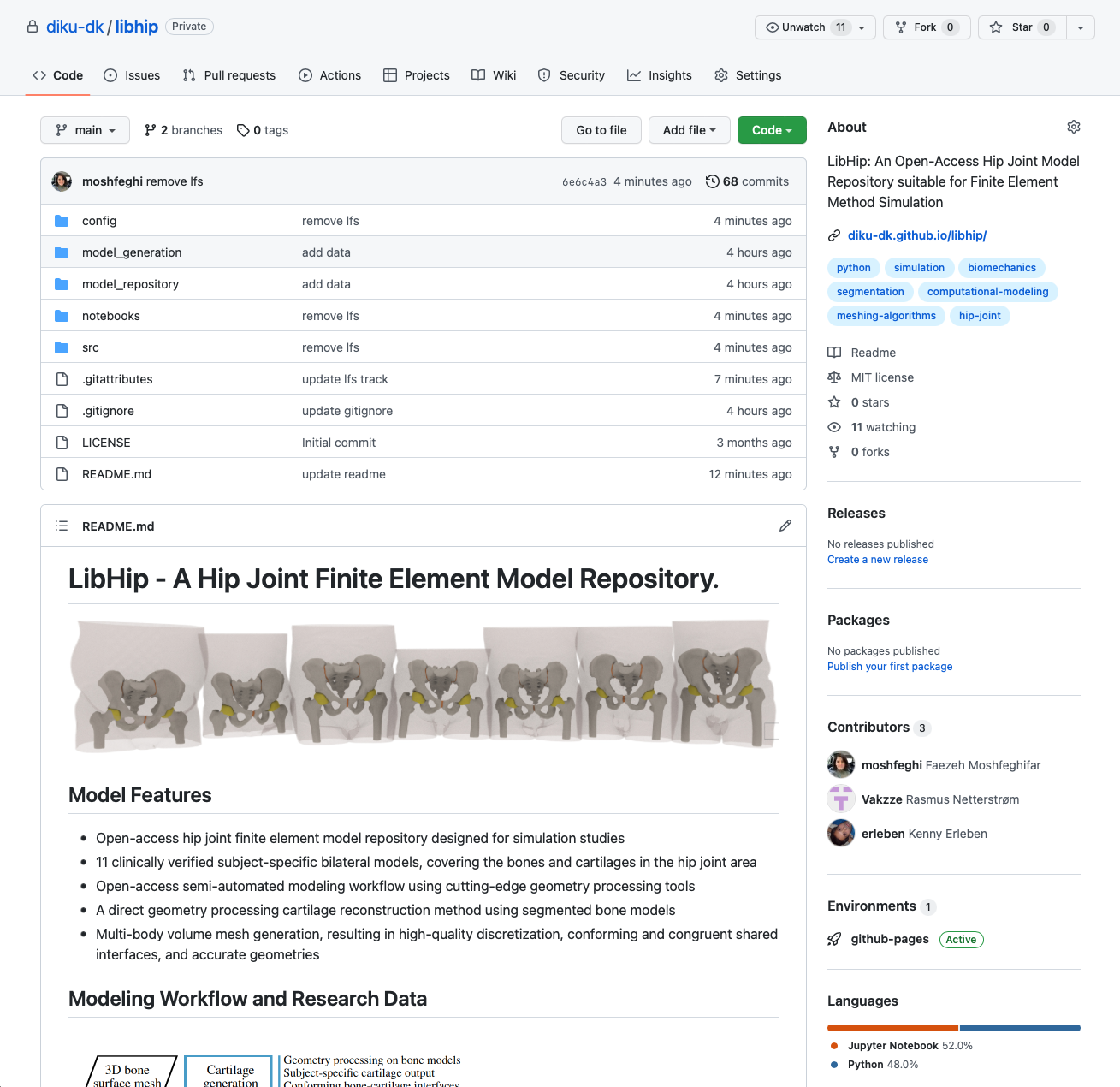 Screenshot of the main interface of the GitHub repository